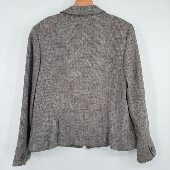 Talbots Italian Woven wool blend Womens Blazer Jacket Gray Tweed Size 12 - Picture 8 of 11